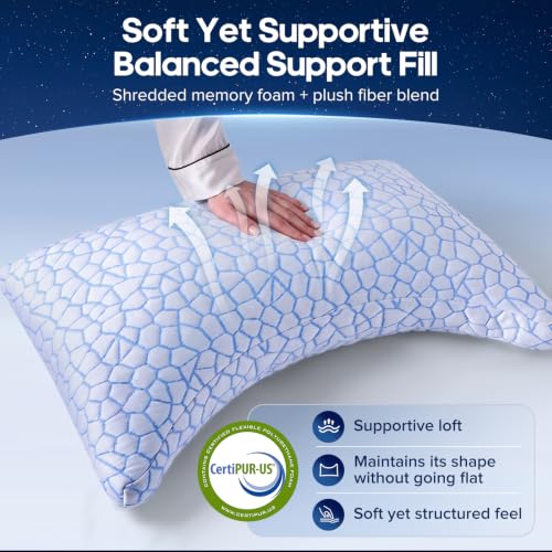 QUTOOL Crescent Pillow for Side Sleepers Queen Size 1 Pack Shoulder Support Adjustable Loft