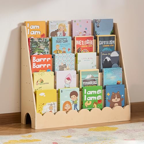 VEVOR 5-Tier Montessori Kids Bookshelf - Wooden Toddler Book Organizer