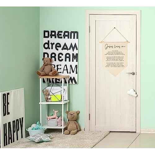 Bible Verse Sign-Scripture Decor-Baby Banner Shower Gift-Sunday Shool Song Decor-Flag Decoration Gifts for Baby Boys Girls Kids-Banner Wall Present for Nursery Infant Room Playroom Bedroom Front Door