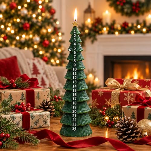 Conelist Advent Calendar Candle Christmas Tree Countdown Candle,
