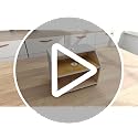 White Double Layer Bread Box with Golden Trim - Wooden Countertop Storage for Kitchen - Solid White