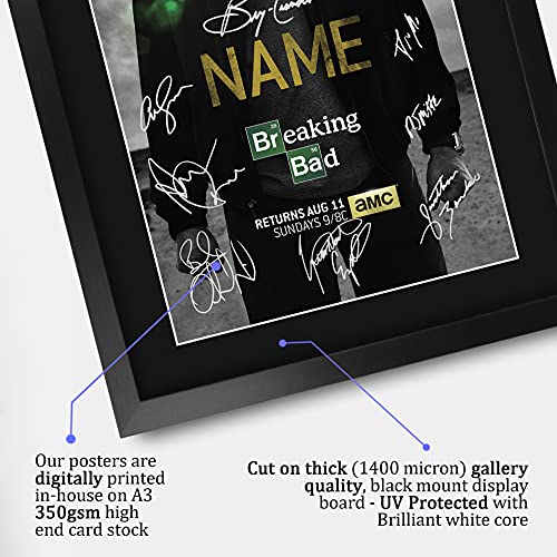 Signed 16x12 Framed Breaking Bad Poster – Autographed Cast Photo Display