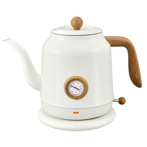 1.2L Electric Gooseneck Kettle with thermometer, Tea Kettle for Boiling Water, Gooseneck Electric Kettle for Coffee & Tea