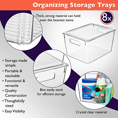 Medium ClearSpace Storage Bin with Lid - 8 Pack XL Household Organizer