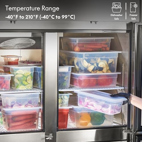CURTA 4-Pack Full Size 6" Deep Food Pan with Handled Lid – NSF
