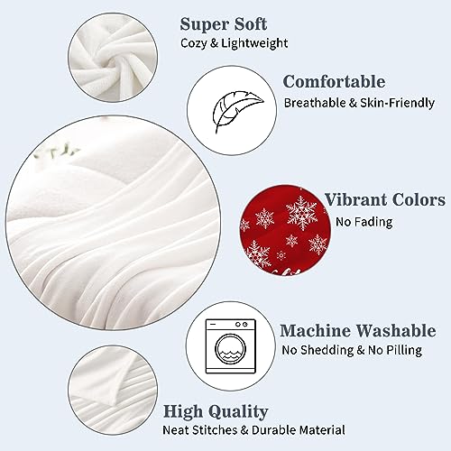 Neatee Living Christmas Baby Throw Blanket Small Red Christmas Snowflake Blanket Xmas Winter Holiday Blanket Toddler Swaddle Lap Soft Let It Snow Fuzzy Plush Fleece Blankets and Throws 30x40