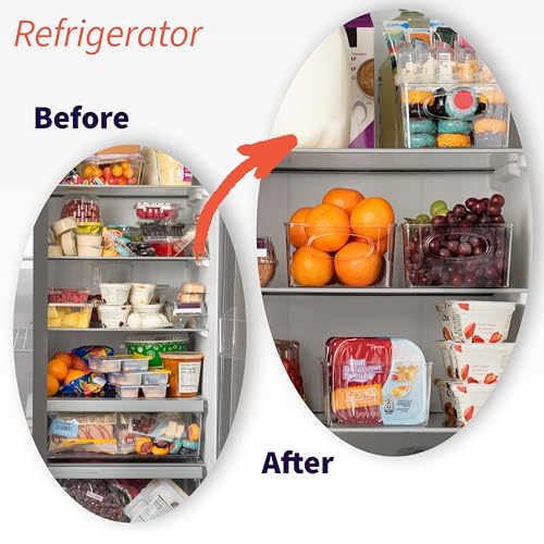 ClearSpace XL Pantry Storage Bins with Removable Dividers, 15 x 7.5 x 3.5 Inches, 2 Pack