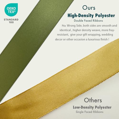 LELYZ 35 Yards Double Faced Satin Ribbon Willow 1" for Gift Wrapping Crafts Wedding