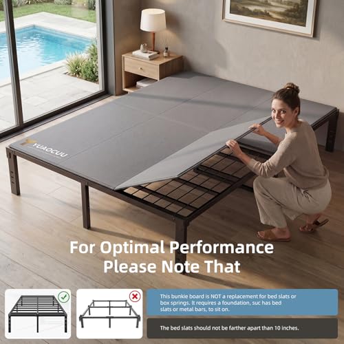 YUAOCUU King Size Bunkie Board 76x80 Inch Mattress Support Heavy Duty Anti-Sag