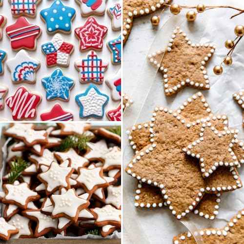Christmas Tree Cookie Cutter Set,10PCS Star Cookie Cutters Assorted Sizes Plastic Star Shapes Biscuit Pastry Molds for Christmas Tree Gift Cookie Tower