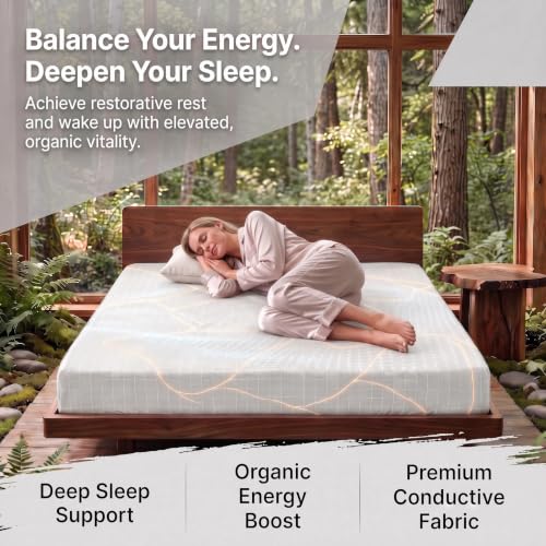 King Grounding Sheet with Silver Fibers, Organic Cotton, 78x80 inches, White - Sleep Therapy