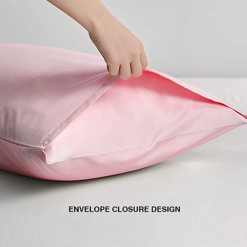 FLXXIE King Pillow Cases - Soft Microfiber Covers with Envelope Closure | Wrinkle & Stain Resistant, 20x36, Pink