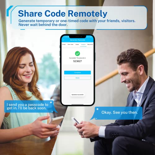 Smart Door Lock with Handle: Kucacci Keyless Entry Digital for Front