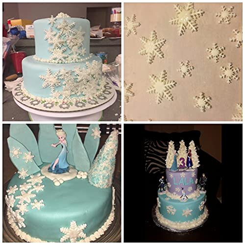 Snowflake Cookie Cutter,6PCS Snowflake Fondant Cutters Decorating Mold Embossing Tool Christmas Cookie Cutters Snowflake Plunger Cake Cutter