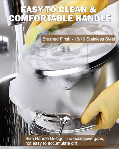 Cooks Standard 20 Qt Stainless Steel Stock Pot with Lid - Silver, Commercial Grade