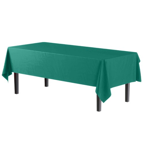 Exquisite 12-Pack Premium Plastic Tablecloth Pack of 12 Premium Plastic Tablecloth 54 Inch x 108 Inch Rectangle Table Cover - Teal