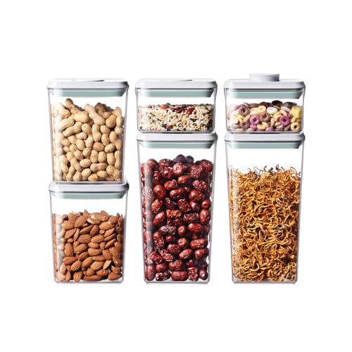 EQI 6-Piece Food Storage Containers Set with Airtight Pop Lids, BPA-Free, 3 Sizes