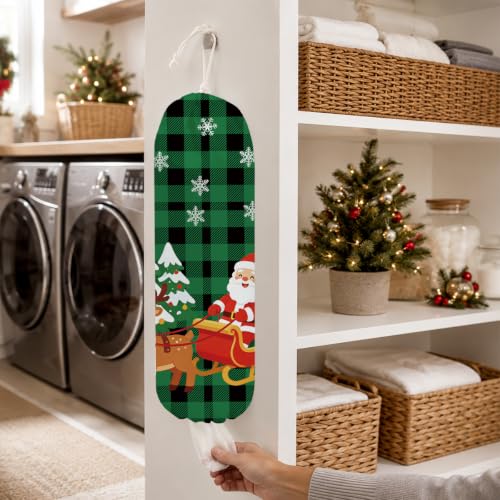Santa Sleigh Plastic Bag Holder Christmas Decorations Gift for Women