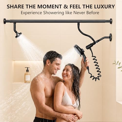 Lgotsm Dual Shower Head System with Magnetic Handheld - Black