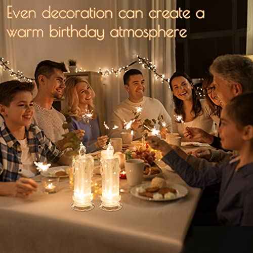 2 PCS LED Flameless Candles,Fake Candle, Battery Operated Candles/Battery Included for Valentine Bedroom Birthday Wedding Christmas Decorations Home Decor