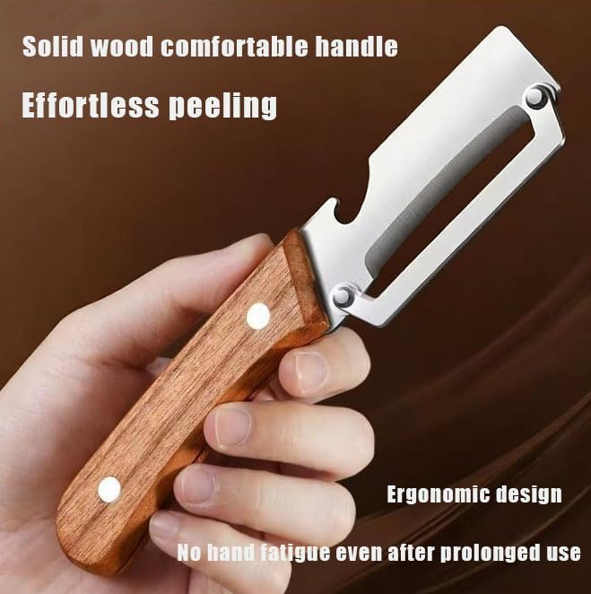Skiennix Multi-Functional Vegetable Peeler - Ergonomic Non-Slip Handle | 2-in-1 Fruit Peeler & Bottle Opener