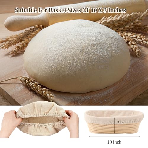 Banneton Bread Proofing Basket - Proofing Basket Set of 2 (9 inch Round) - Natural Rattan Banneton with 4 Linen Liners - Bread Basket for Sourdough Bread Baking Supplies