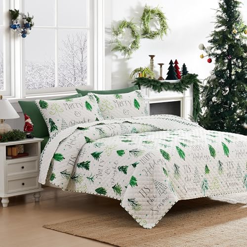 Avanti Linens Christmas Twin Quilt Set with Pillowcase - Holiday Decor