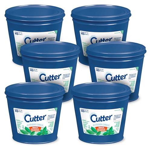 Blue Bucket Outdoor Citronella Candle 17 Oz Mosquito Repellent Pack of 6
