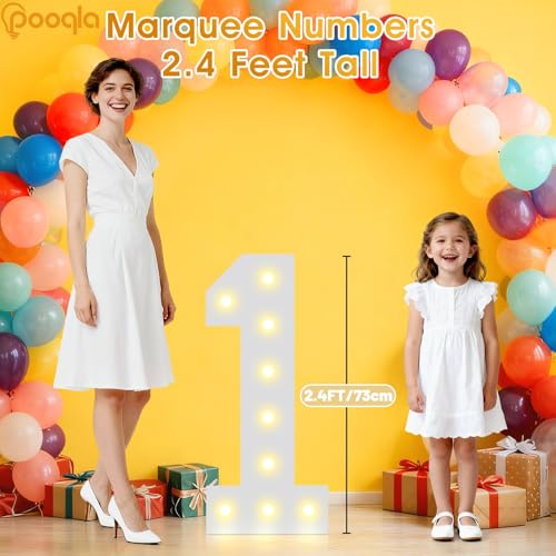 Light Up Numbers 16 - 2.4FT Marquee Birthday Party Decorations for Her & Him