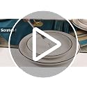 12-Piece Ceramic Dinnerware Set with Plates & Bowls - White, Black Rim, Microwave & Dishwasher Safe