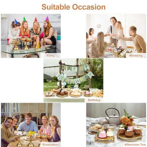 Gold Dessert Table Display Set - 11PCS Cake Stand & Riser Set for Weddings & Parties - Variation GOLD-A