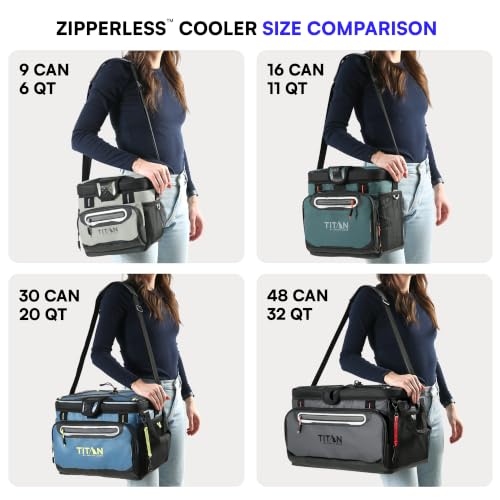 Titan Zipperless HardBody Cooler 9 Can Sharkskin Gray Keeps Ice 2 Days