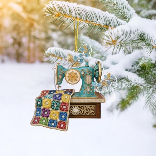 Sensemory Blue Sewing Ornament for Christmas Tree – Quilter & Seamstress Gift