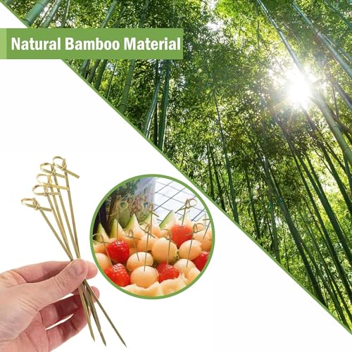 Perfect Stix Bamboo Pick 4 300ct Bamboo Knot Picks, Cocktail and Hors' D'Oeuvre, 4" (Pack of 300)
