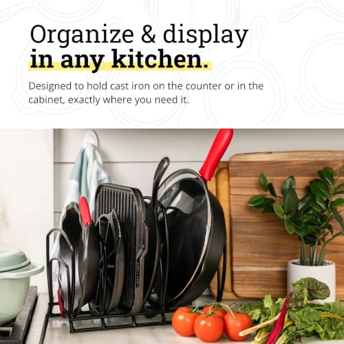 Lodge 5-Tier Matte Black Cookware Organizer Rack - Countertop Storage