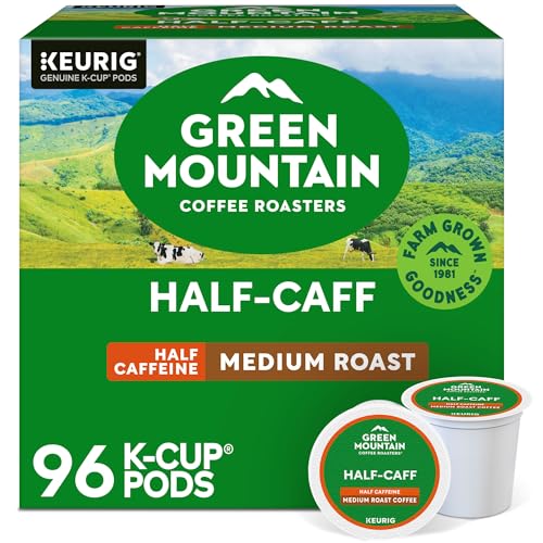 Half Caff Coffee Pods - Medium Roast, 96 Count for Keurig & Single Serve Brewers