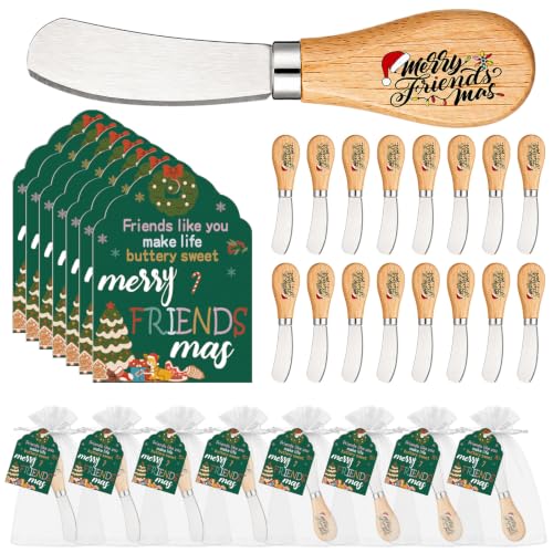24-Piece Christmas Butter Knives Set with Engraved Holiday Design