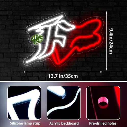 DYUAI Red-Fox Race Car Neon Sign Wall Decor for Man Cave & Gaming Room