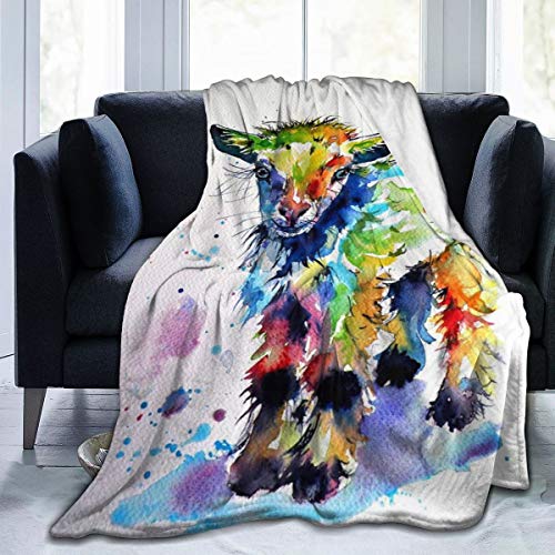 Goat Blanket Goat Gifts for Girls Boys Kids Cute Colorful Couch Sofa Throw Blanket Flannel Animals Birthday Gifts - 40''x50''