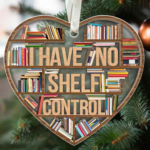 TUMSHANIP Book Lovers Ornament - Books Club, Bookworms, Reader Tree Ornaments - Book Lover Gifts, Reading Librarian Gifts - Gift for Book Lovers Women Men - Wood & Acrylic Christmas Ornament 2025
