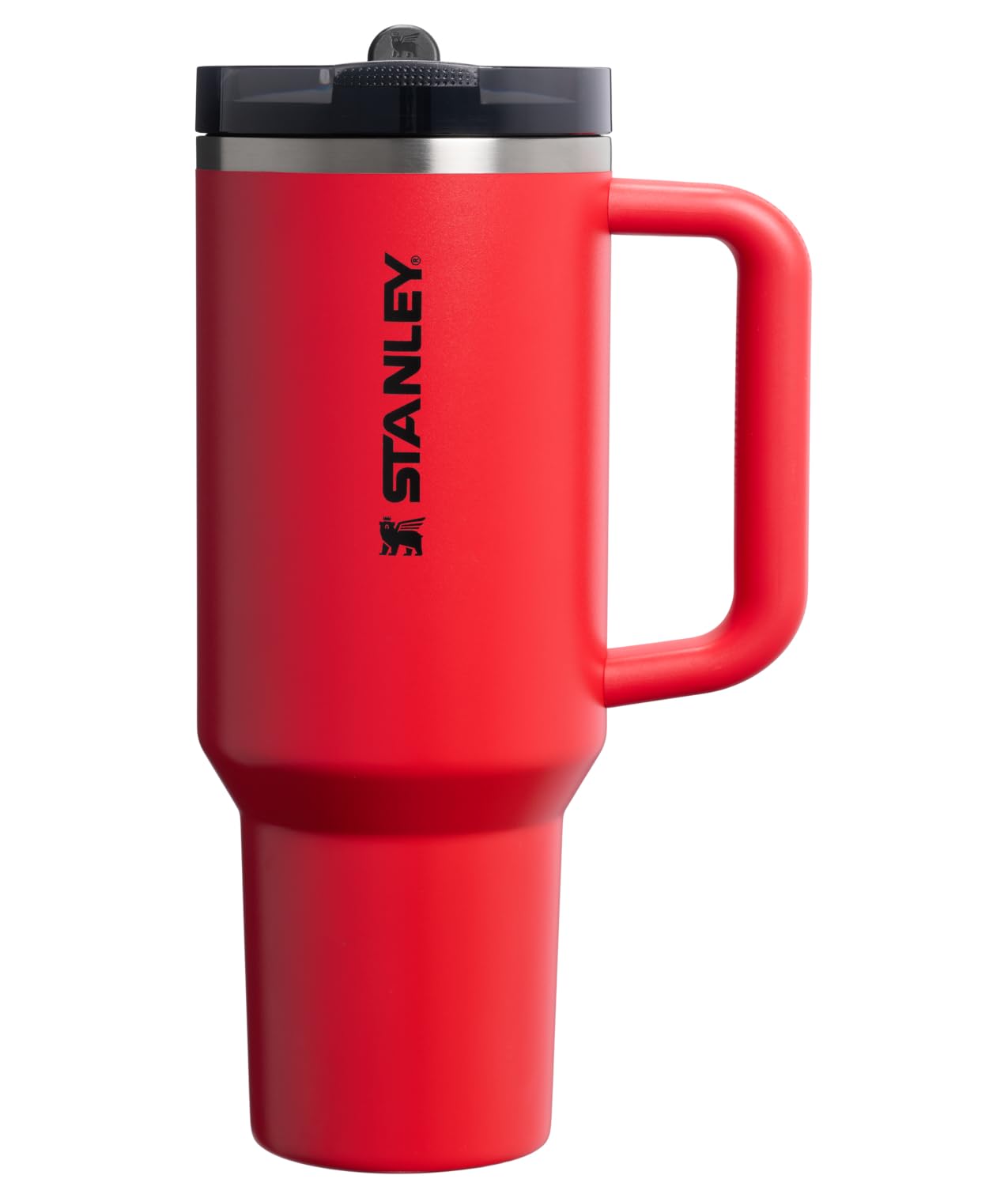STANLEY Quencher ProTour Flip Straw Tumbler with Leakproof Lid 40 oz | Built-In Straw & Handle | Cupholder Compatible for Travel | Insulated Stainless Steel Cup | BPA-Free | Chili Black