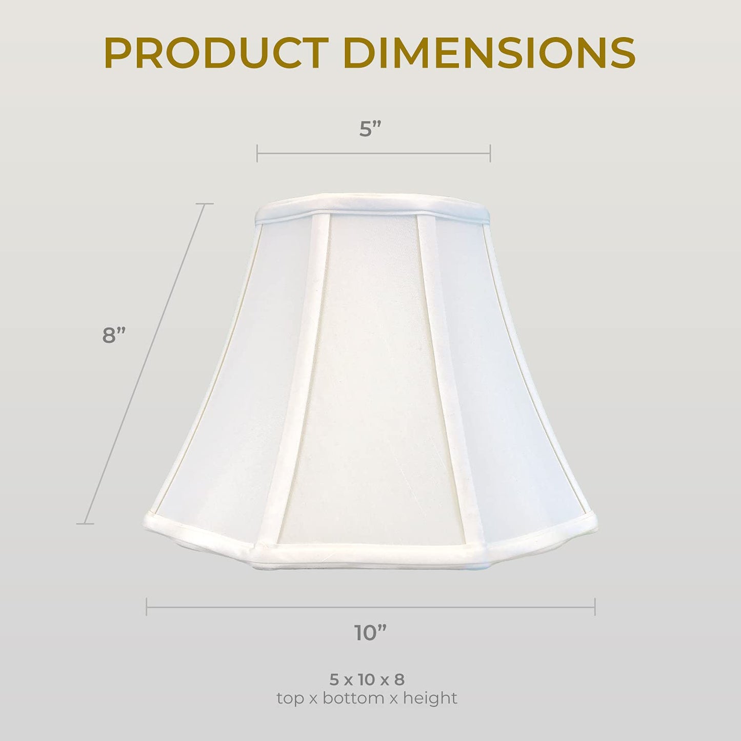 Royal Designs, Inc. Flare Bottom Outside Corner Scallop Lamp Shade, BSO-701-10WH, White, 5 x 10 x 8