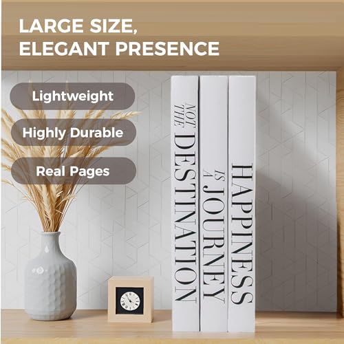 Decorative Coffee Table Books Set of 3 - Faux Books for Home Decor - Real Pages