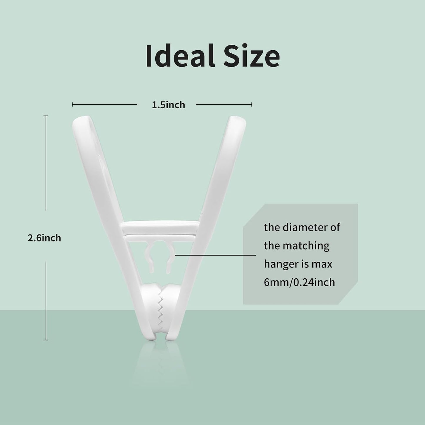 Skiennix 30 Pack Hanger Clips - 2.6 Inch Heavy Duty Plastic Clothes Pins for Skirts & Baby Clothes | White