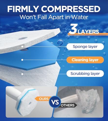 64 Count Toilet Bowl Cleaner Refills for Clorox Wand - 5X Power, Disposable Scrubber with Fresh Fragrance - Variation of THIS listing