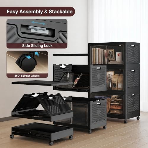 UAMFURI Stackable Storage Bins with Lids, 330QT Lockable Cabinet