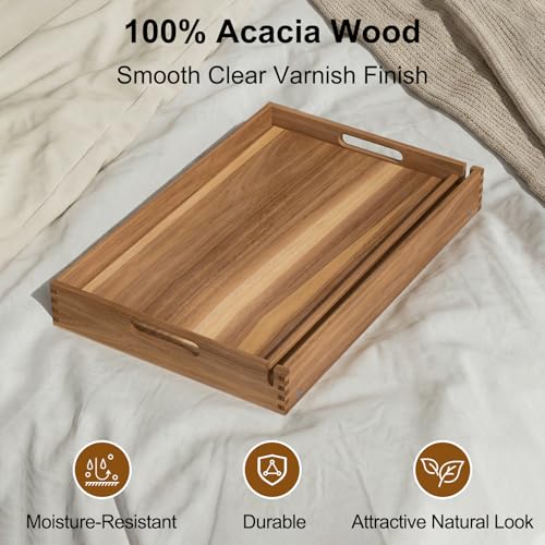 Acacia Wood Folding Bed Tray Table - Extra Large Breakfast in Bed Surface