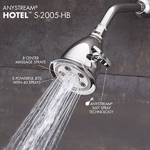 Speakman S-2005-HB-BC Hotel Anystream High Pressure Adjustable Shower Head - Brushed Chrome, 2.5 GPM