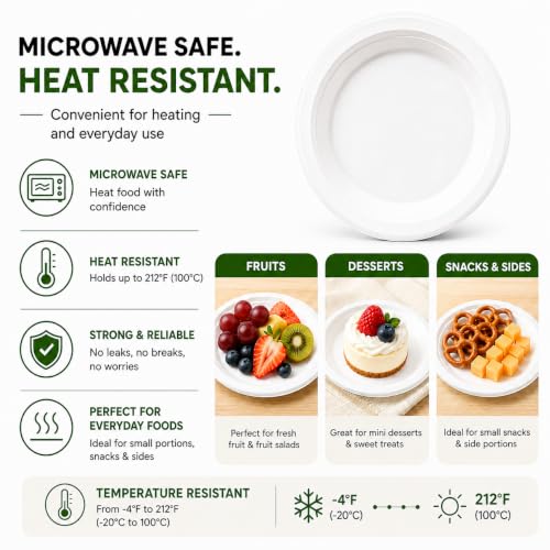 Uniecocus 6 Inch Disposable Paper Plates 1000 Pack Small Dessert Plates, White, Eco-Friendly & Heavy-Duty