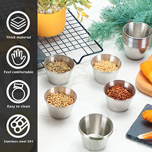 100 Stainless Steel Ramekins - 2.2 Oz Metal Sauce Cups Bulk Set - Mimorou Variation of THIS listing